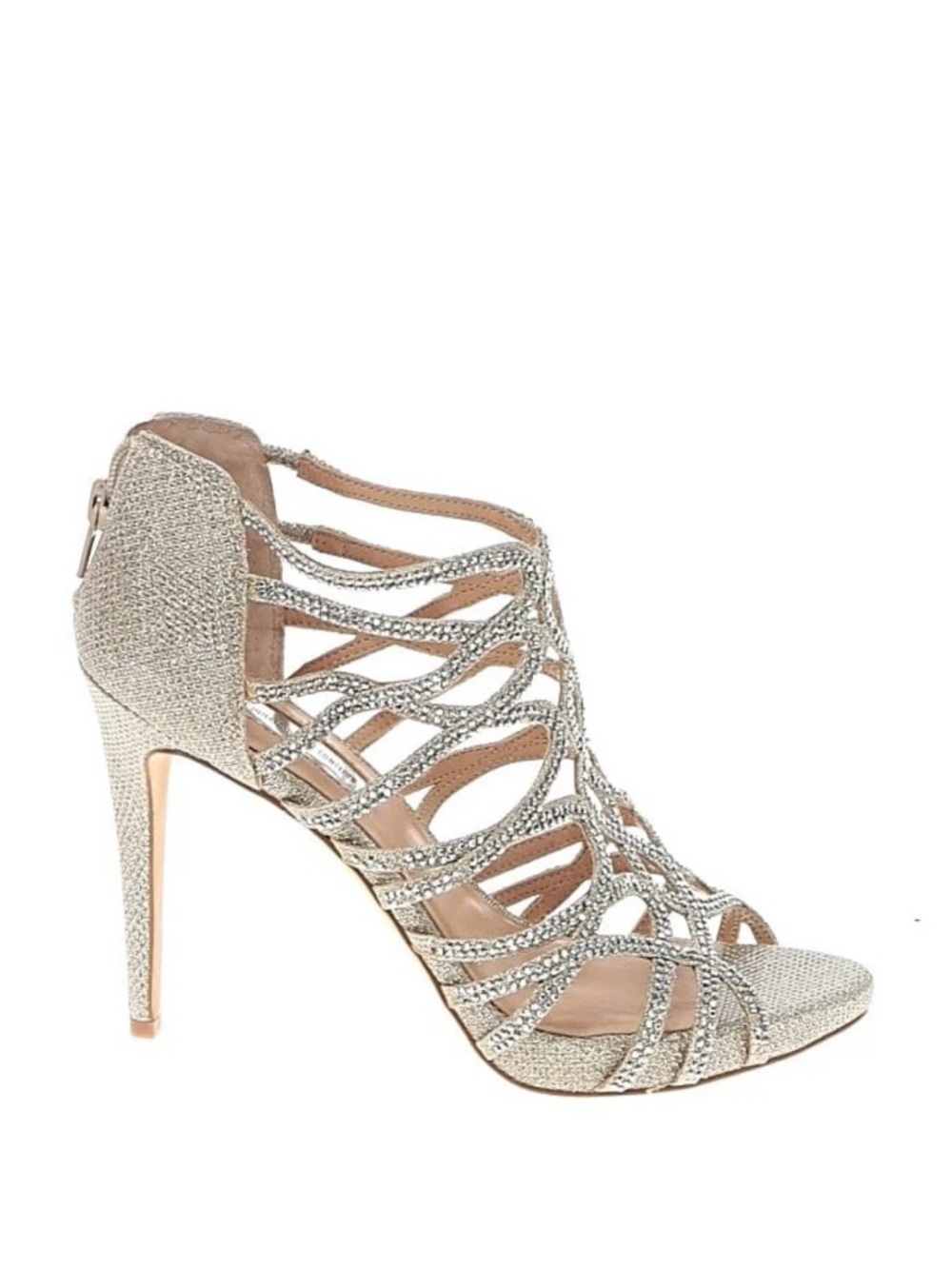 INC International Concepts Silver and Tan Strappy Heels